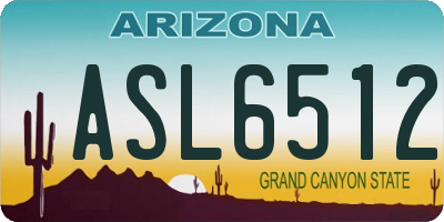 AZ license plate ASL6512