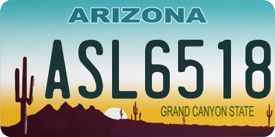 AZ license plate ASL6518