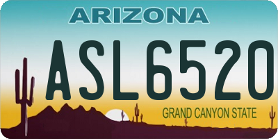 AZ license plate ASL6520