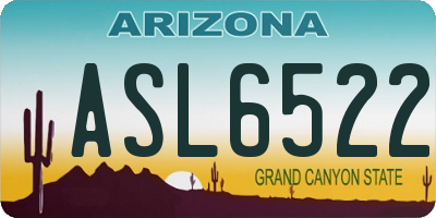 AZ license plate ASL6522