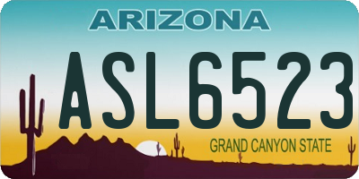 AZ license plate ASL6523