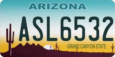 AZ license plate ASL6532