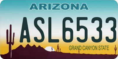 AZ license plate ASL6533