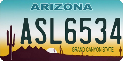 AZ license plate ASL6534