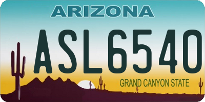 AZ license plate ASL6540