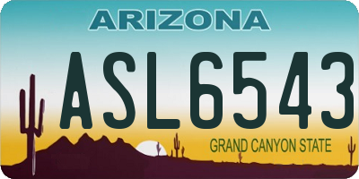 AZ license plate ASL6543