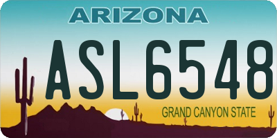 AZ license plate ASL6548