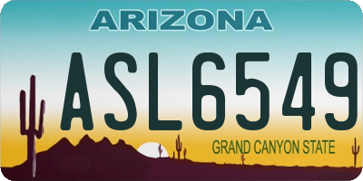 AZ license plate ASL6549