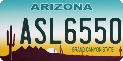 AZ license plate ASL6550