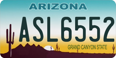 AZ license plate ASL6552