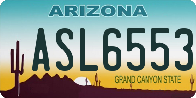 AZ license plate ASL6553