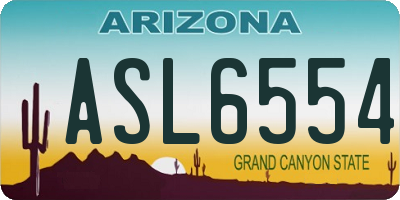 AZ license plate ASL6554
