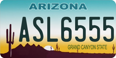 AZ license plate ASL6555