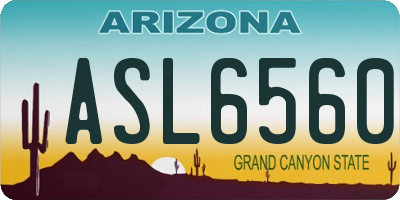 AZ license plate ASL6560