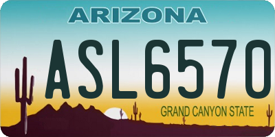 AZ license plate ASL6570
