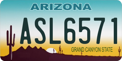 AZ license plate ASL6571