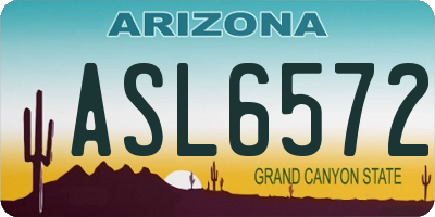AZ license plate ASL6572