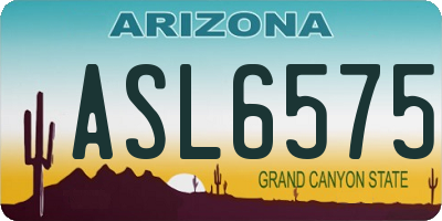 AZ license plate ASL6575