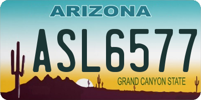 AZ license plate ASL6577