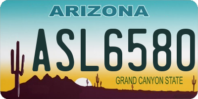 AZ license plate ASL6580