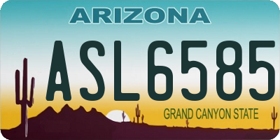 AZ license plate ASL6585