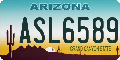 AZ license plate ASL6589