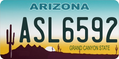AZ license plate ASL6592