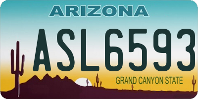 AZ license plate ASL6593