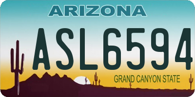 AZ license plate ASL6594