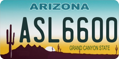 AZ license plate ASL6600