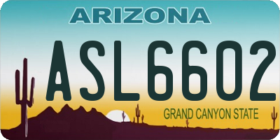 AZ license plate ASL6602
