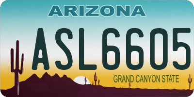 AZ license plate ASL6605