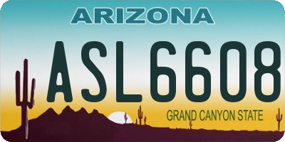 AZ license plate ASL6608