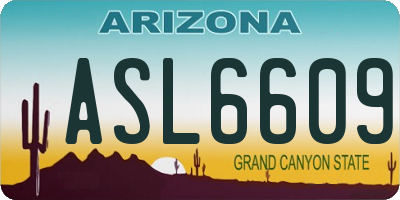 AZ license plate ASL6609