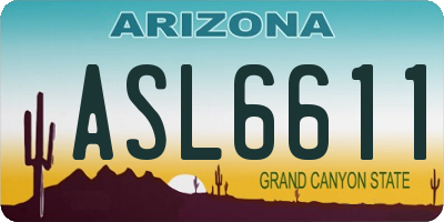 AZ license plate ASL6611