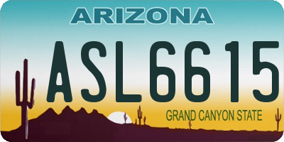 AZ license plate ASL6615