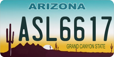 AZ license plate ASL6617