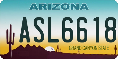 AZ license plate ASL6618