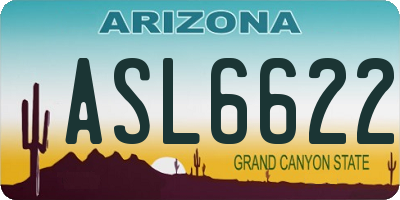 AZ license plate ASL6622