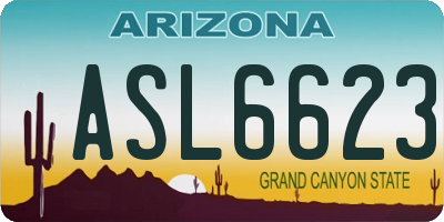AZ license plate ASL6623