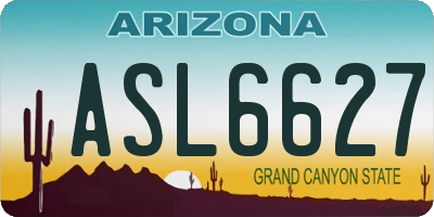 AZ license plate ASL6627