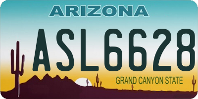 AZ license plate ASL6628