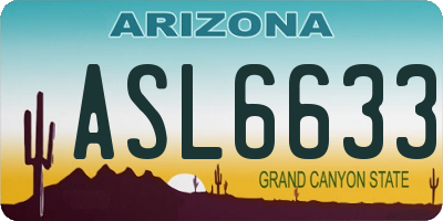 AZ license plate ASL6633