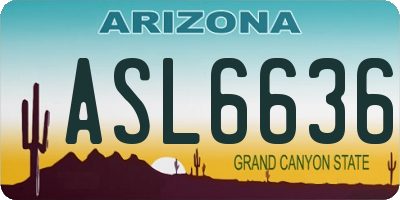 AZ license plate ASL6636