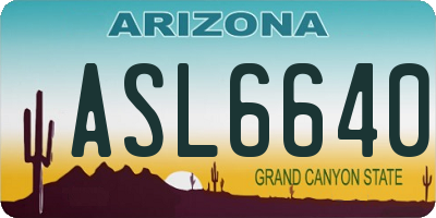 AZ license plate ASL6640