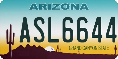 AZ license plate ASL6644
