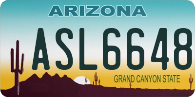 AZ license plate ASL6648