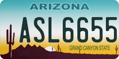 AZ license plate ASL6655
