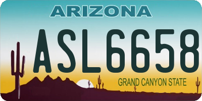AZ license plate ASL6658