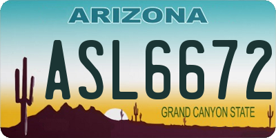 AZ license plate ASL6672
